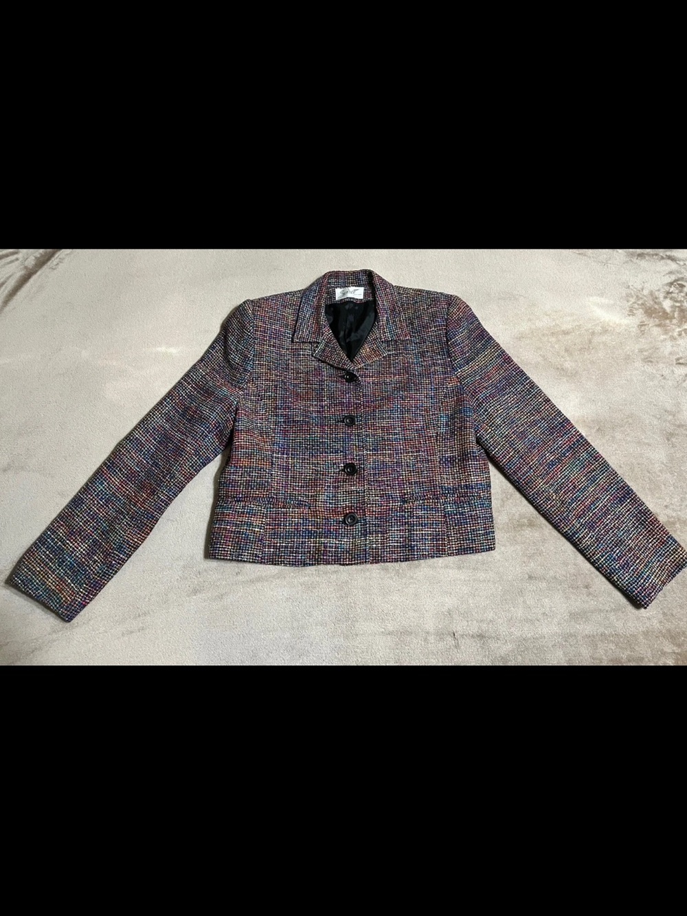 Vintage Soirée Petites (S) 100% Handwoven Silk Woven Blazer Jacket Made in USA